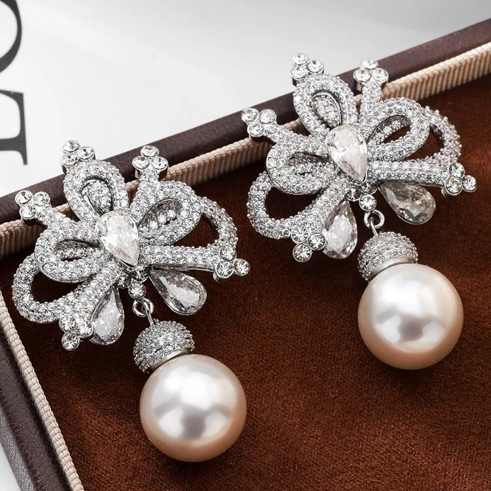 GODKI 35 мм висячие серьги с искусственным жемчугом для женщин свадебные