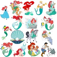 cute disney mermaid patches iron on clothes tops heat transfer diy vinyl fashion appliqued 3d stickers for girl t shirt dresses