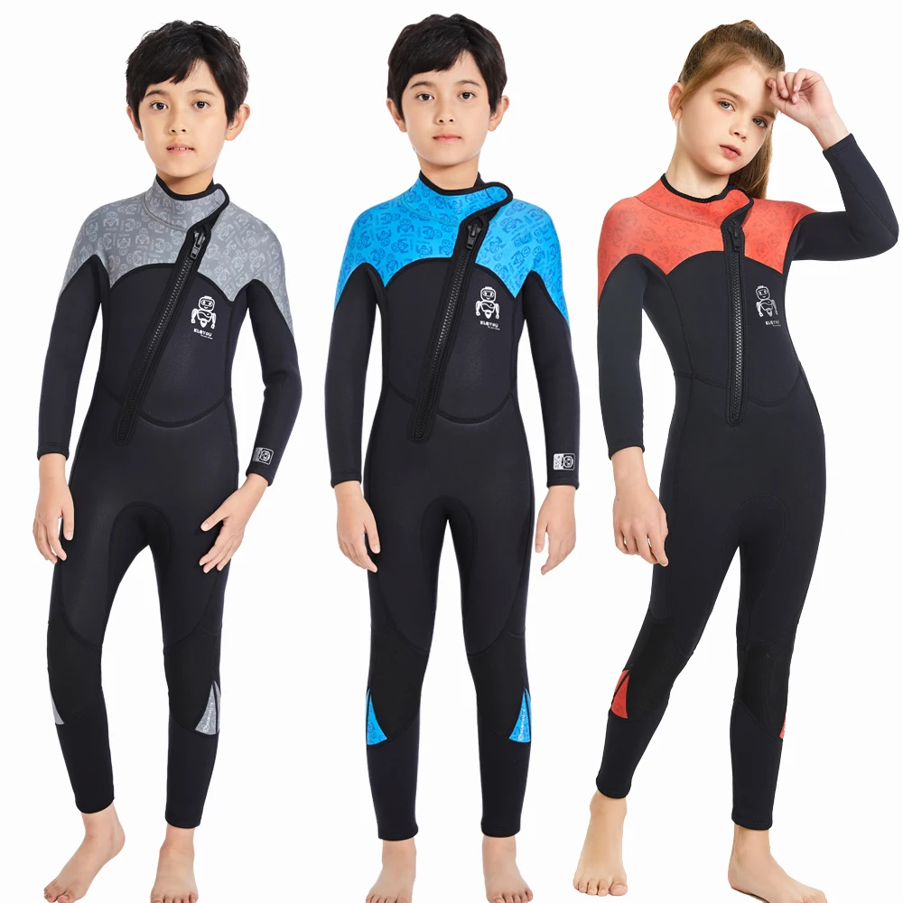 Children Thick Swimsuit Kids Surfing Neoprene Wetsuit Underwater Scuba Diving Suit Boys Jellyfish Swimwear Girls Bathing Suit