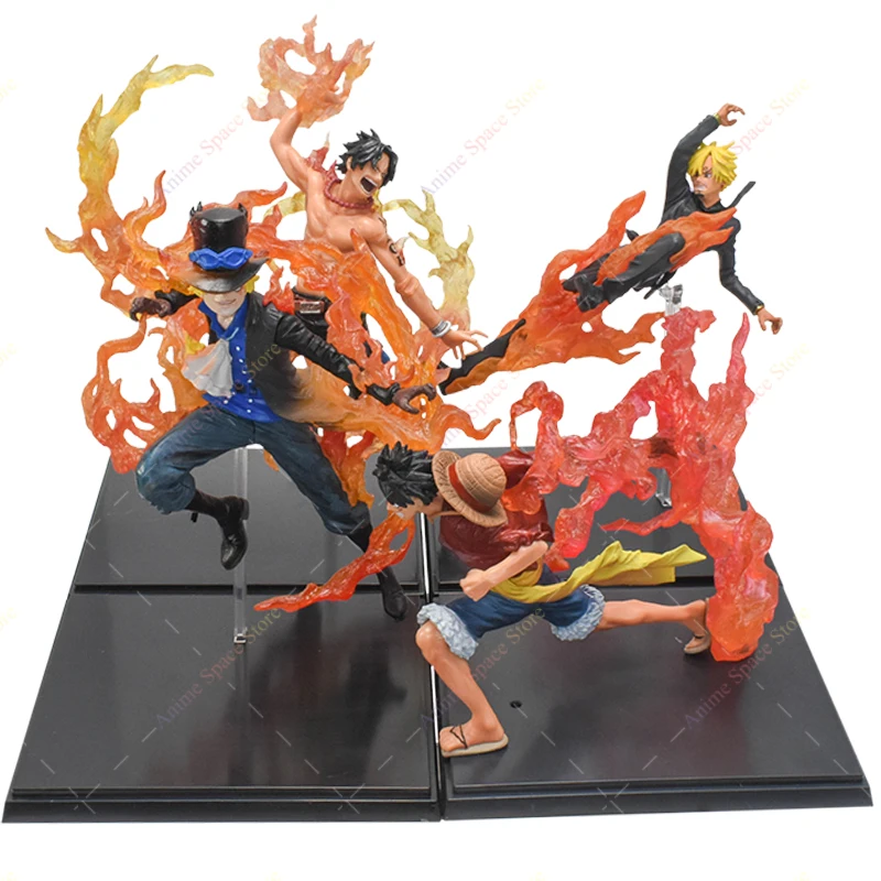 

New One Piece Figure Monkey D Luffy Ace Sanji Sabo Combat Version Collectible Model Dolls Toys PVC Action Figure For Kids Gifts