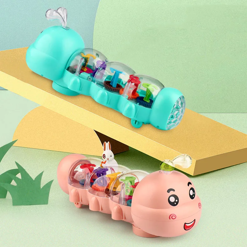 

Electric Caterpillar Toy Sensory Slug Toys Glowing Music Early Educational Fidget Slug Toy Novelty Party Kid Favors