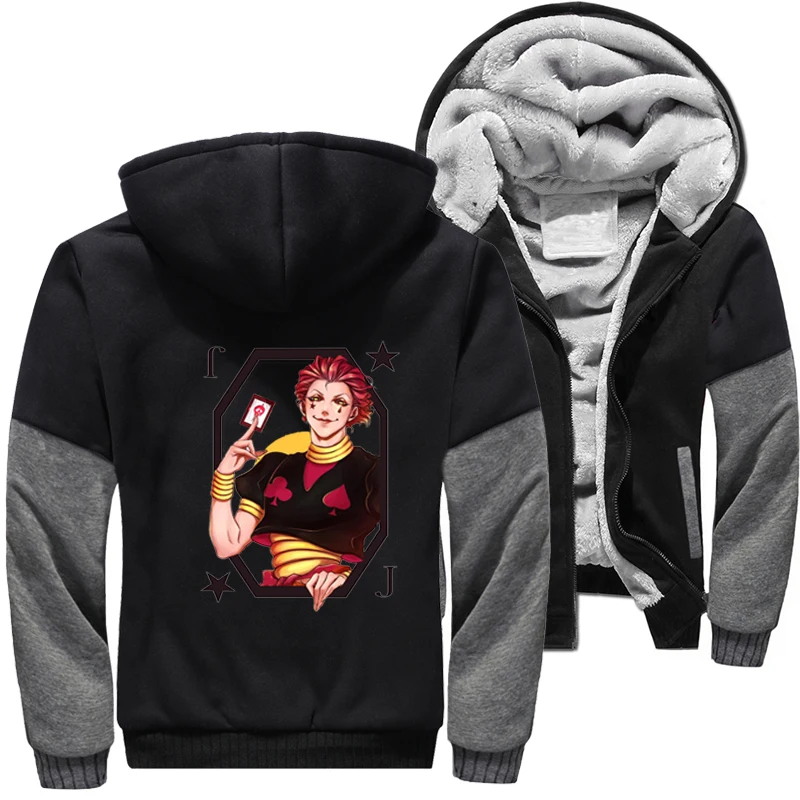 

Hunter X Hunter Hxh Hunterxhunter Manga Anime Hisoka Winter Thicken Jacket Zip Up Men Fleece Hoodie US Size Sweatshirts Coats