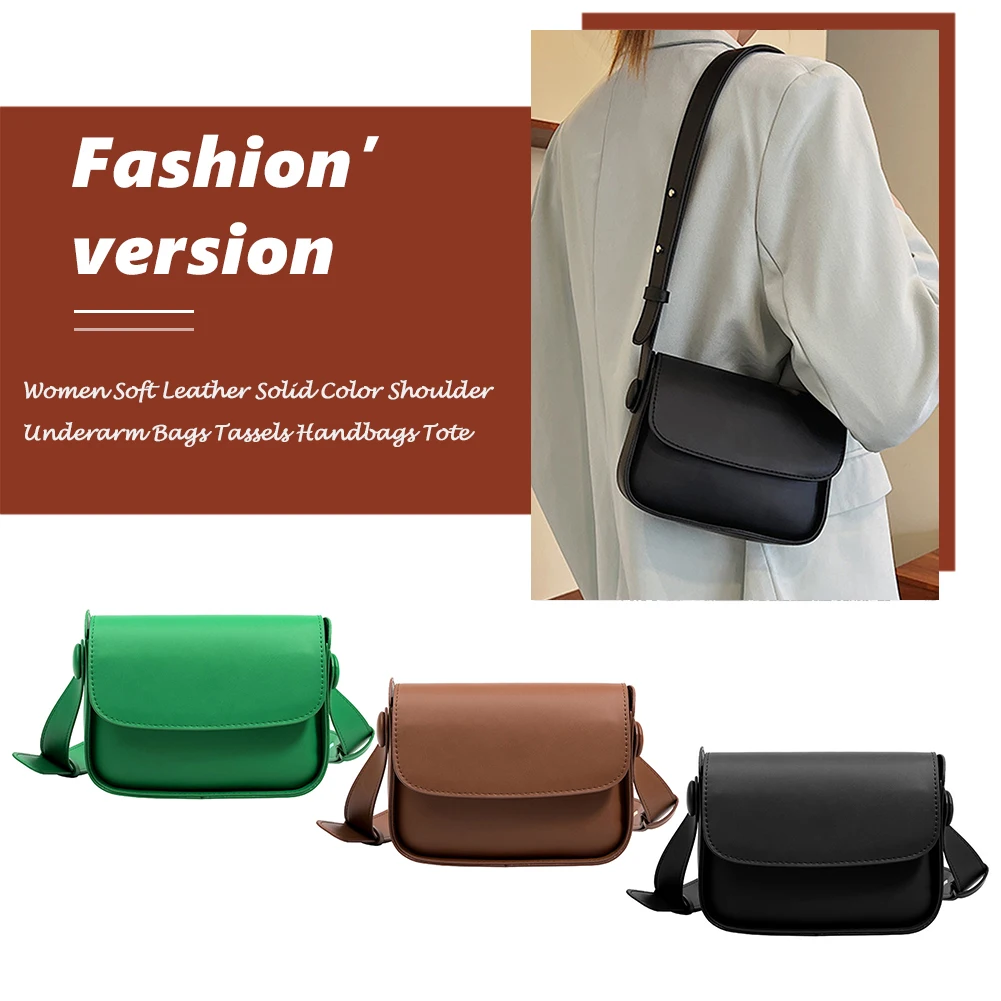 

Women Messenger Bags Small Square Leather Shoulder Crossbody Bag Solid Color Flap Pocket Daily Purse for Lady Satchel