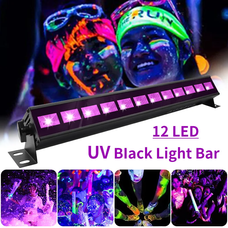 

6/912 LED Disco UV Violet Black Lights DJ 36W Par Lamp UV Wall Washer Spot Light for Christmas Blacklight Party Birthday Wedding