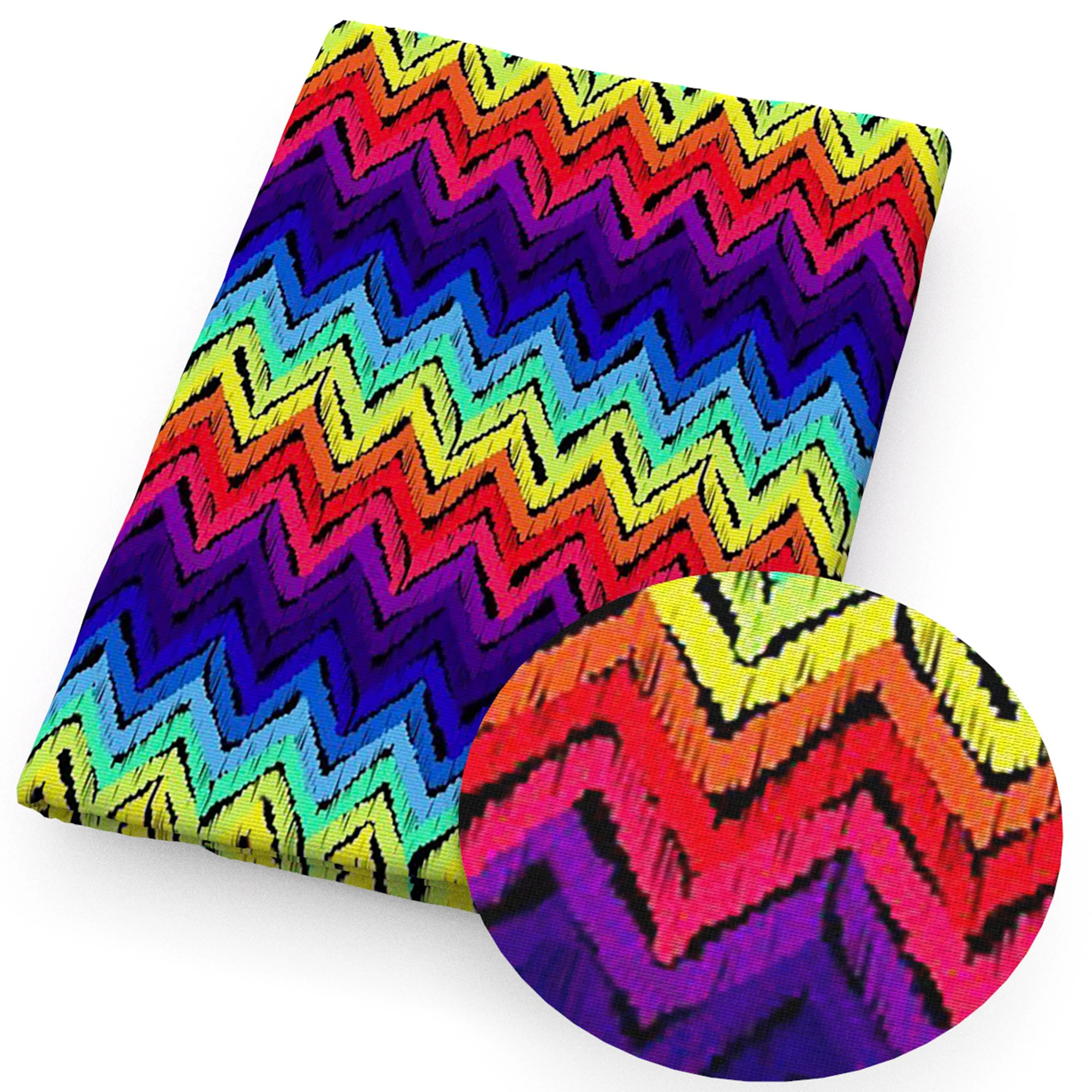 Ткань хлопковая Полиэстеровая с принтом морской волны 50*145 см