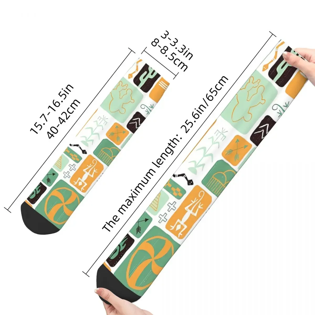 Желтые носки Ocher Kokopelli Hopi походные с 3D принтом для мальчиков и девочек до середины