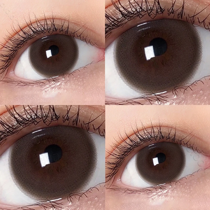 eyeywish 2pcspair natural pupil lenses collagen series contact lenses for eyes brown gray eye color lens for myopia 14 2mm free global shipping