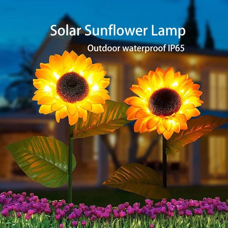 Outdoor Solar Garland Sunflower Lamp Solar Lighting For Garden Led Light Garlands Outdoor Lights Waterproof Garden Decoration