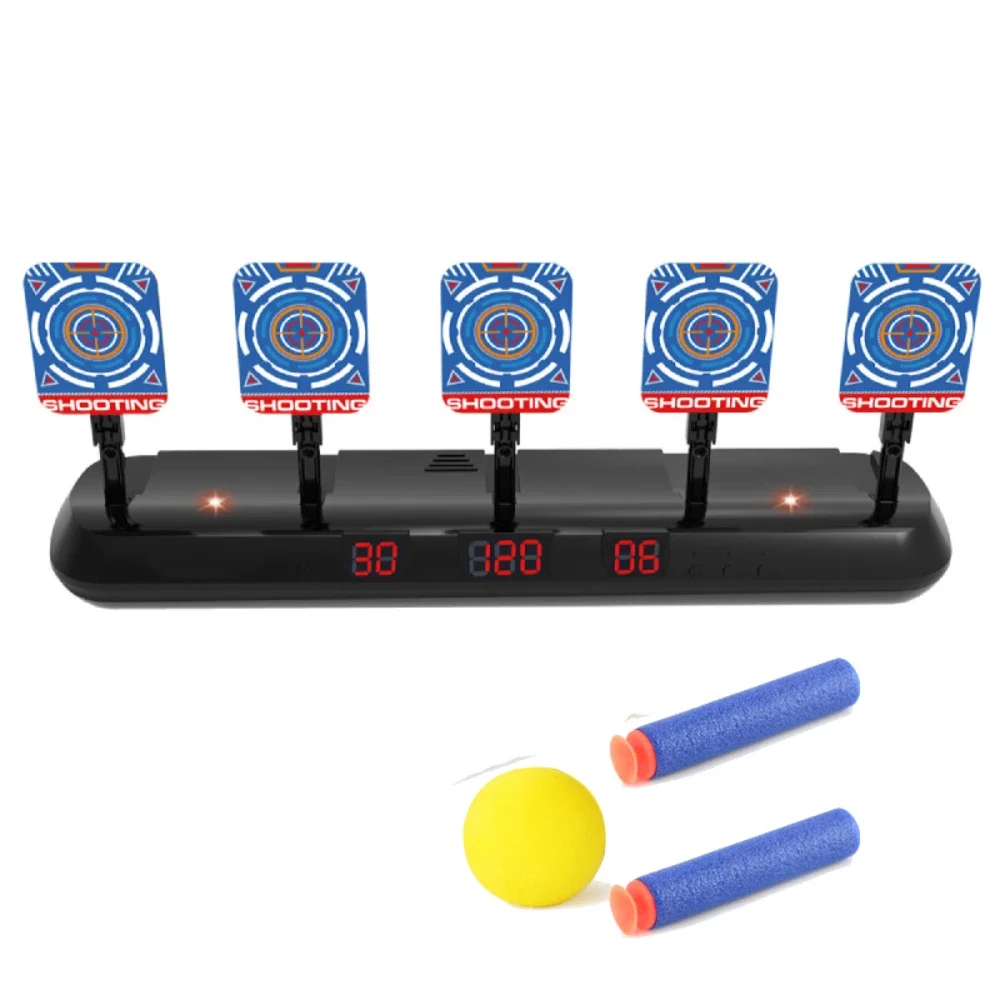 

5 Targets Auto Reset Digital Targets Shooting Sounds Effect Electronic Scoring EVA Soft Ball for Nerf Pistol Rifle Guns Toys