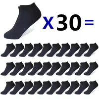 30pairs mens socks boat socks solid color business socks shallow mouth breathable soft socks gifts and ankle socks wholesale