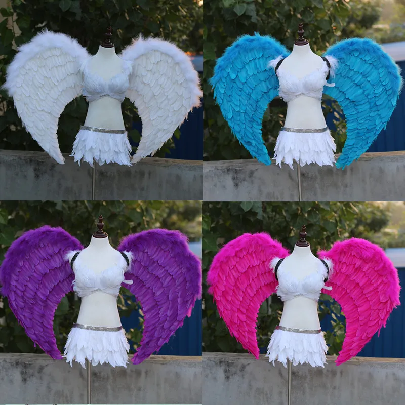 

T-Stage Подиум шоу большие крылья пера костюм Различные цвета Свадебная фотография Реквизит Крылья Ангела Хэллоуин косплей реквизит