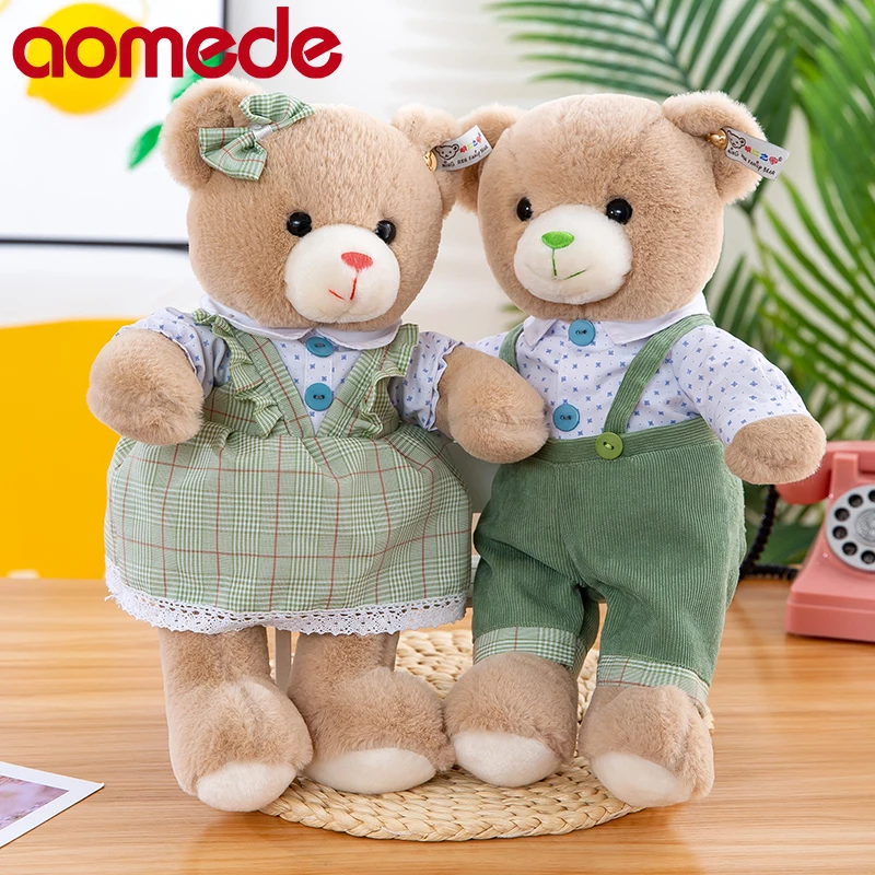 

40cm Cute Soft Couple Sweater Bear Plush Toys Office Nap Stuffed Animal Pillow Home Comfort Cushion Gift Doll for Kids Girl