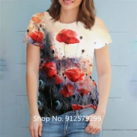 2022 fashion flower 3d printed t shirt womens hip hop short sleeved casual breathable t shirt