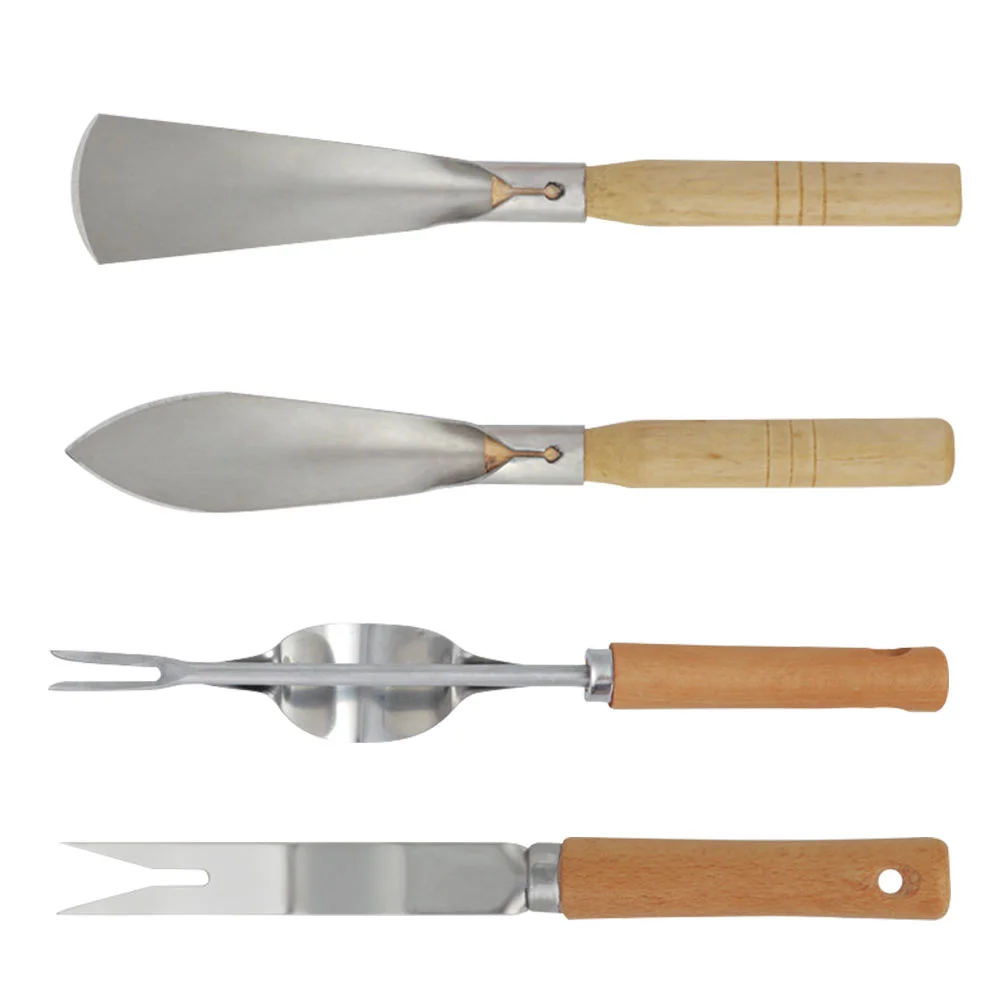 

1 Set Stainless Steel Planting Shovel Kit Wooden Handle Trowels Garden Supplies
