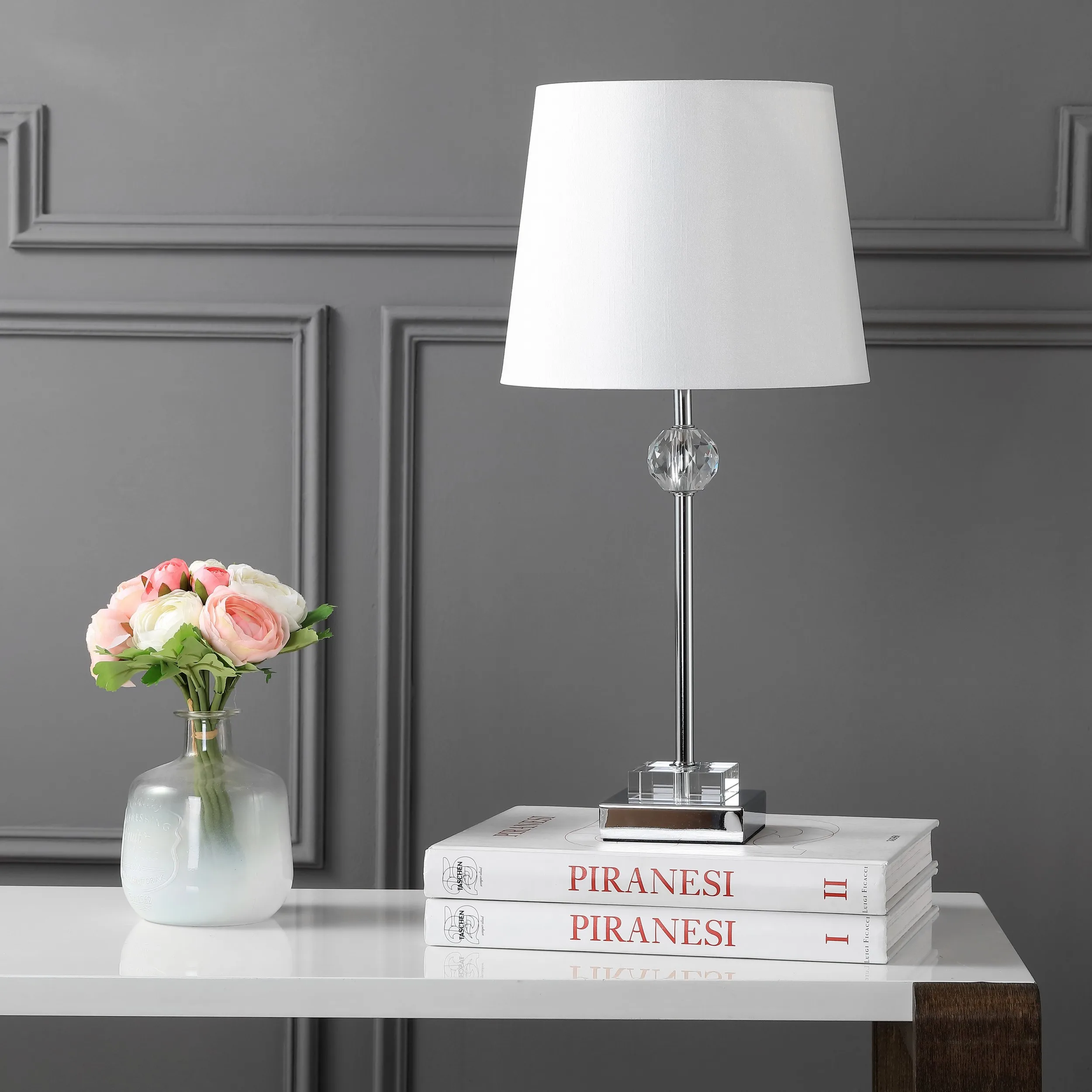 

Procton Modern 19.5 in. High Table Lamp, Clear/Chrome