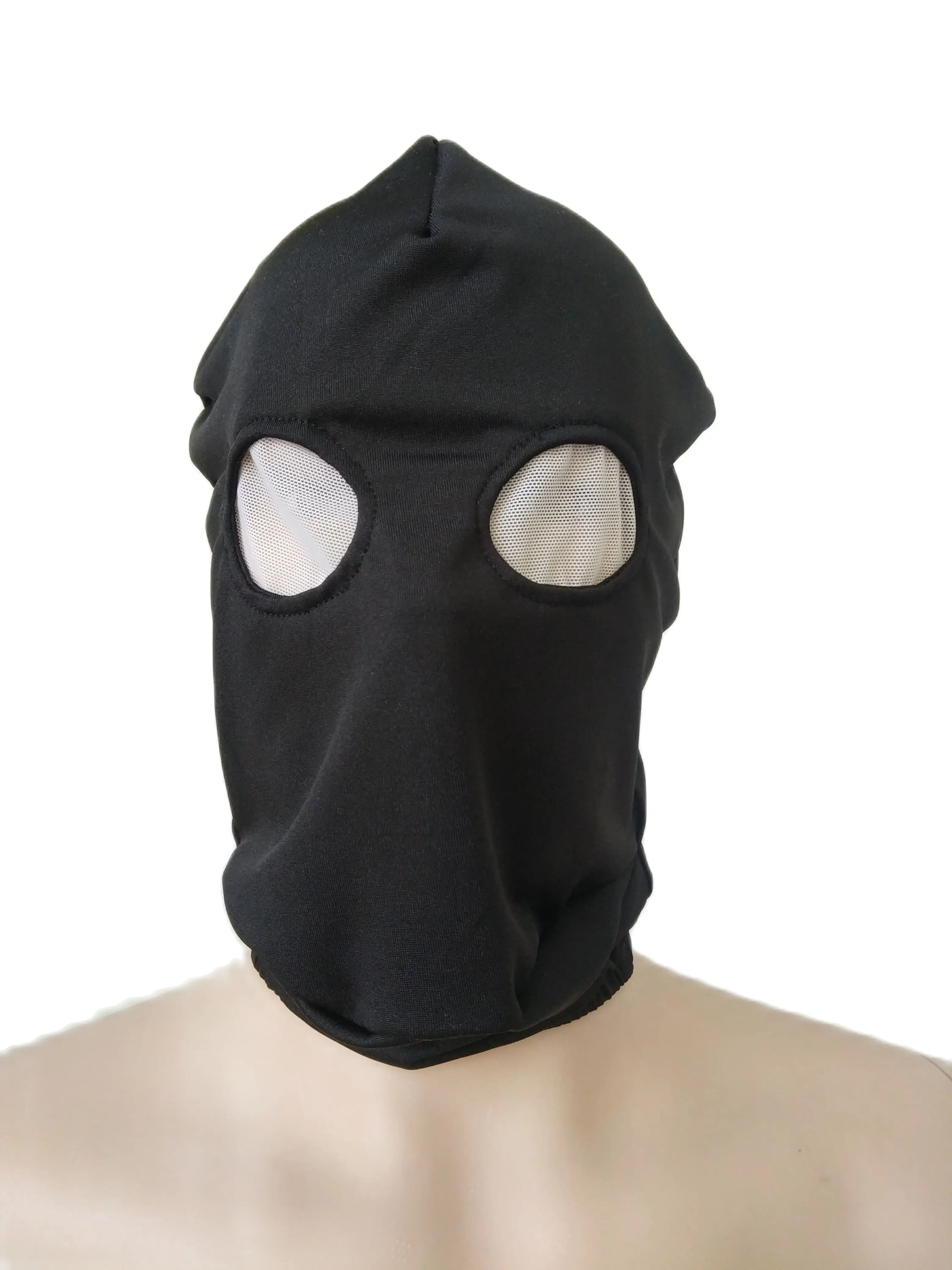 

Черная маска капюшон с белыми сетчатыми глазами для взрослых унисекс костюмы Zentai аксессуары для Вечерние Маски на Хэллоуин Косплей