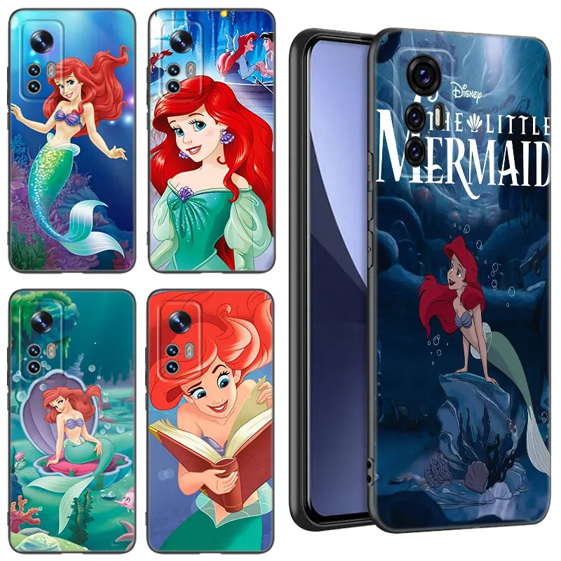 Черный силиконовый чехол The Little M-Mermaid для телефона Xiaomi Mi 9 SE 8 10T 11 12 13 Lite 9T 11T 12S 12T 13T 14