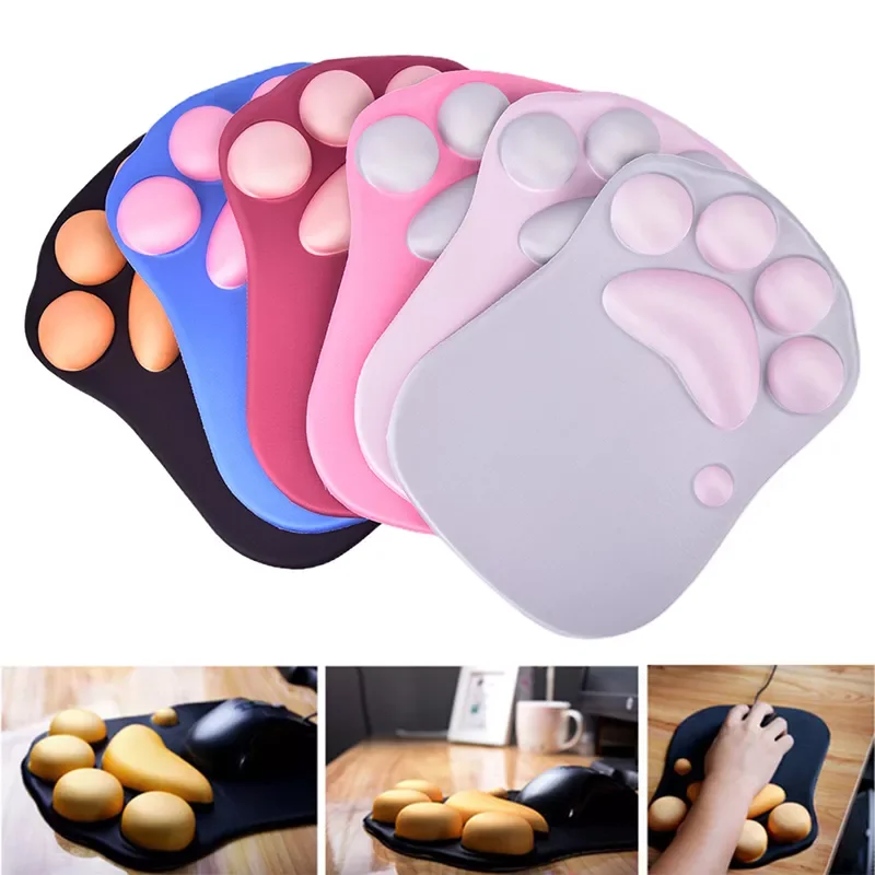 

3D Cute Mouse Pad Anime Soft Cat Paw Mouse Pads Wrist Rest Support Comfort Silicon Gaming Mousepad Mat