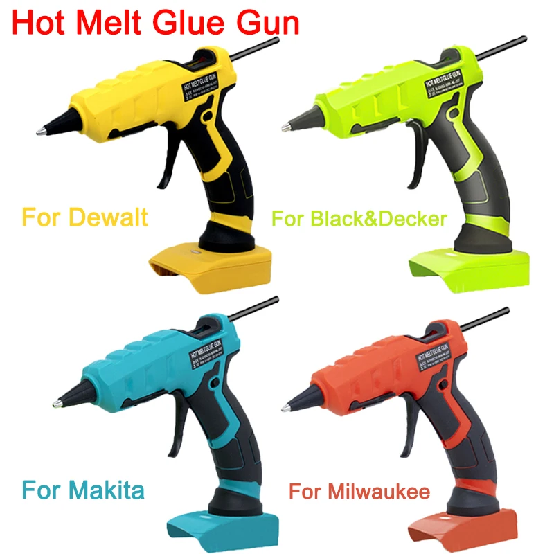 50W Cordless Hot Melt Glue Gun With 20pcs 7mm Glue Sticks For Makita/DEWALT/Milwaukee Electric Repair DIY Gun Power Repair Tool