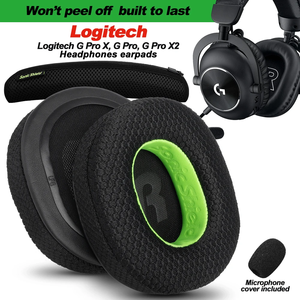 Фото Сменные амбушюры для наушников Logitech GPRO X G PRO X2: сетчатые, из ткани с эффектом памяти, губчатые накладки №1