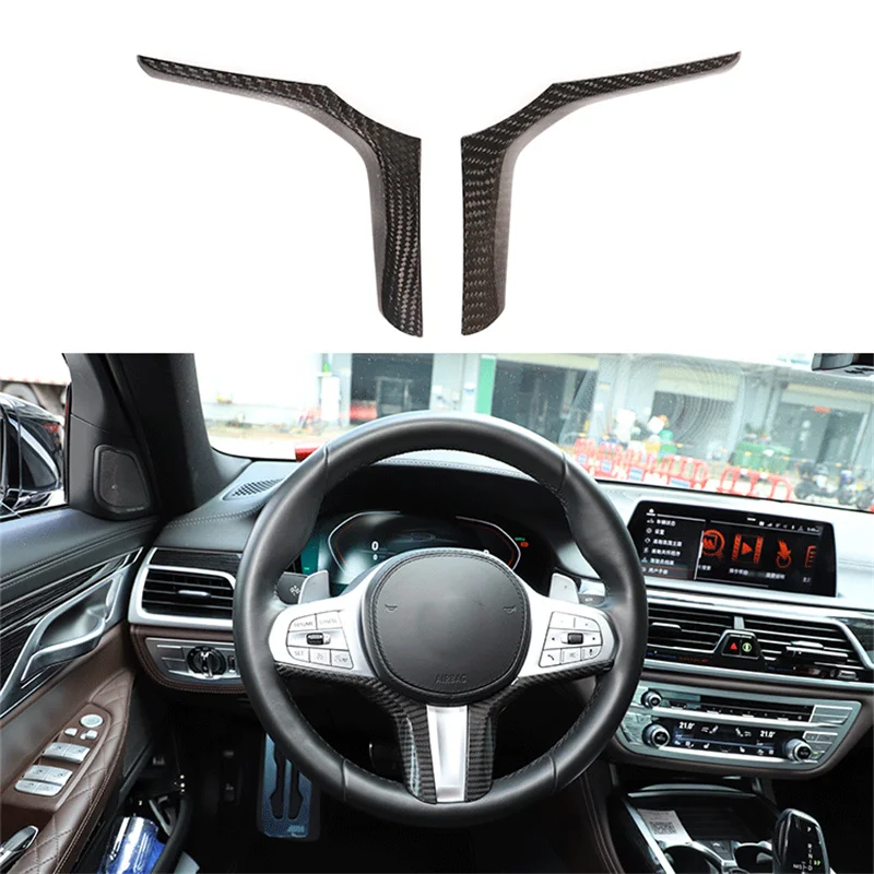 

For BMW M Sports Auto Steering Wheel Frame Decorative Sheet Real Carbon Fiber Decoration Car Interior Stickers Accessories