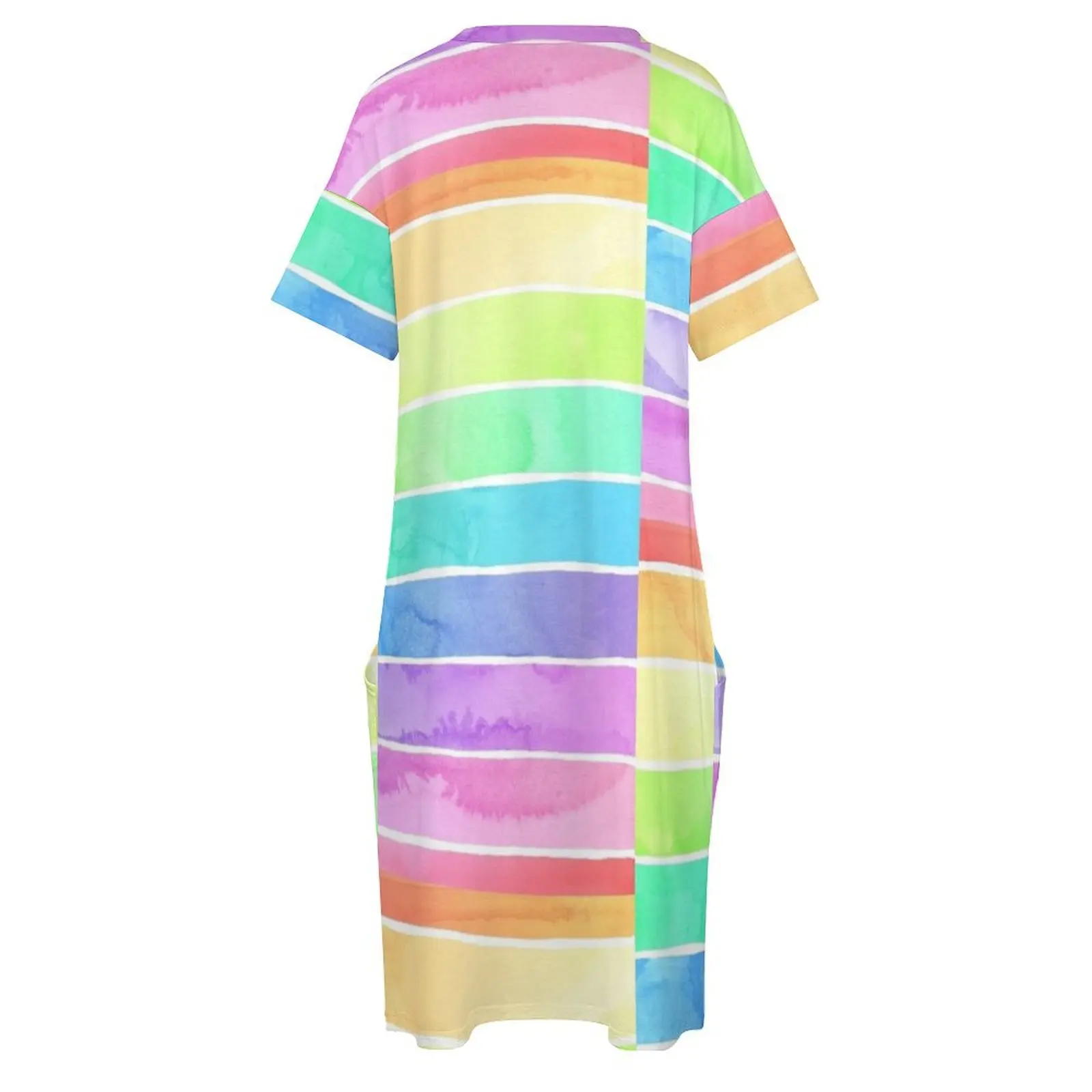 Женское платье из полиэстера и спандекса в радужную полоску