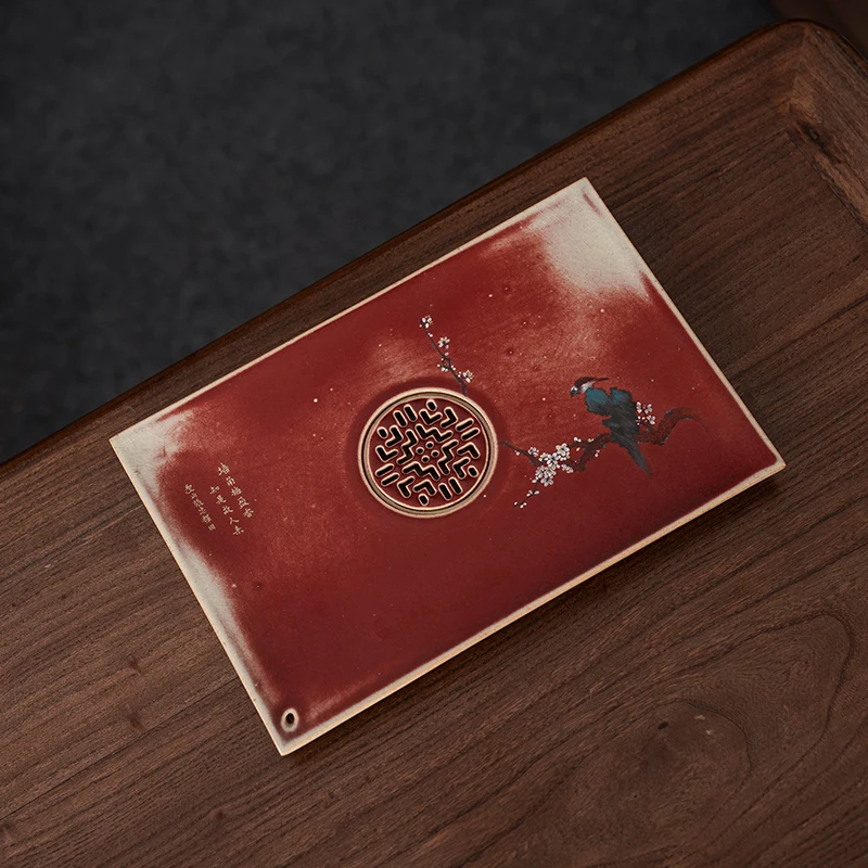 

Vintage Ceramic Tray Long Large Minimalist Drink Wooden Serving Tray Rectangle Gift Bandeja Cocina Office Accessories GXR35X