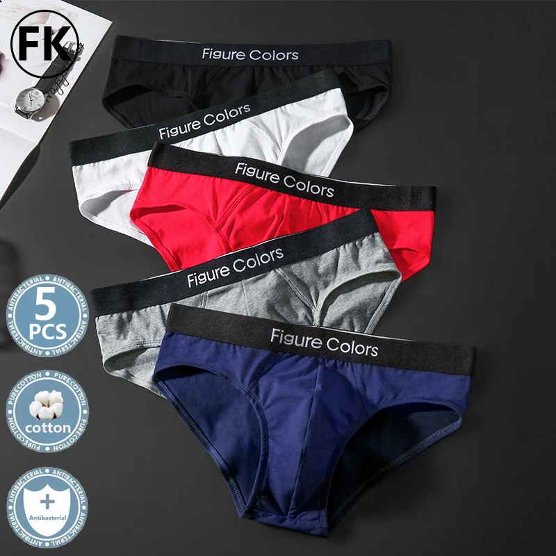 FK 5pcs Men Cotton Briefs Mens Sexy Underwear Elasticity Underwear Man Soft Panties Sexy Male Shorts Briefs Hot Free Shipping