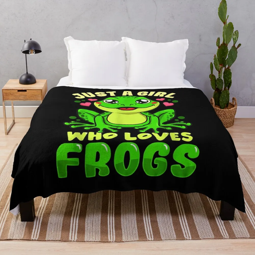 

Just a girl who loves frogs Throw Blanket Extra Large Throw Blanket