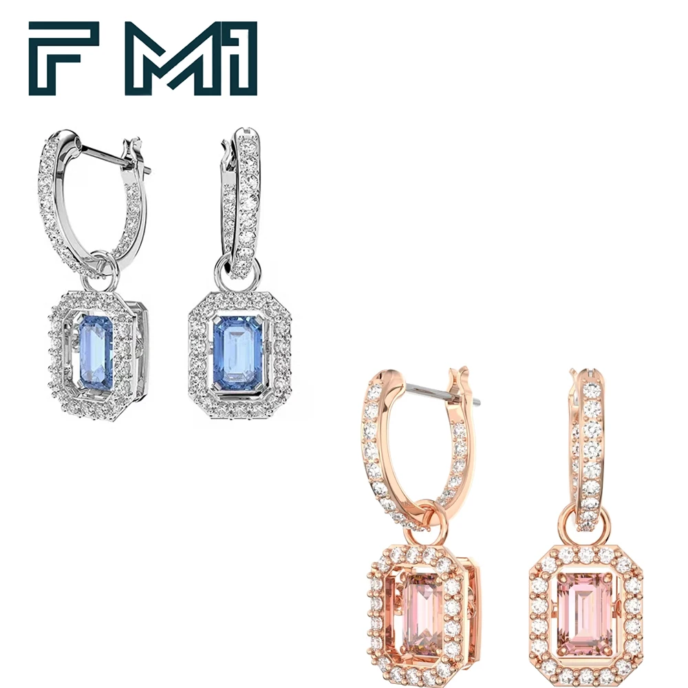 

Новые квадратные серьги с бриллиантами Fahmi, розовое золото, белое золото, высокое качество, бренд 2023, новинка и искусство