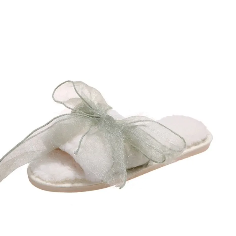 

Женские пушистые меховые тапочки, женские осенне-зимние теплые домашние тапочки из флока с открытым носком, мягкие пушистые тапочки на плоской подошве, карамельных цветов, 2022