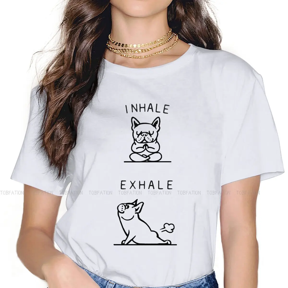 

Футболка с надписью «Inhale Exhale» для девушек