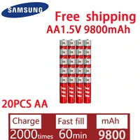 1 20pcs aa 1 5v 9800mah alkaline rechargeable battery for flashlight toy watch wireless keyboard mouse 3a replacement batteries