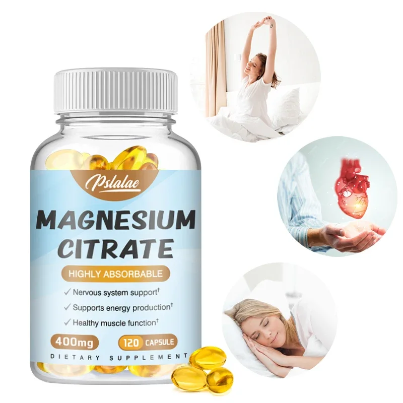 

Magnesium Citrate Capsules - High Potency Elemental Magnesium, An Essential Mineral That Supports Heart, Muscles and Digestion