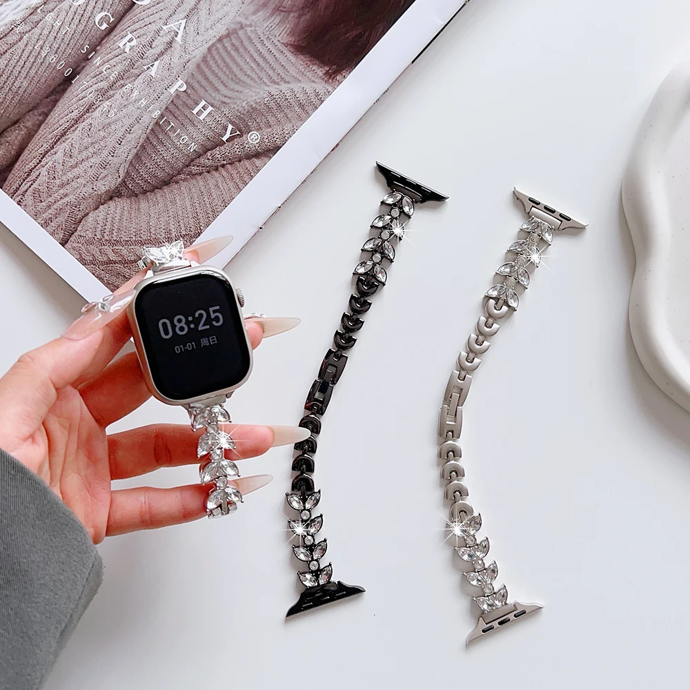 Ремешок Diamond Fishtai для Apple Watch 10 Ultra 42 мм 9 8 7 Band 46 мм 45 мм 41 мм Женский металлический ремень iWatch 6 SE 404449 мм Ремешок для часов (art.: 3920ccfe2dd5d) - 3920ccfe2dd5d