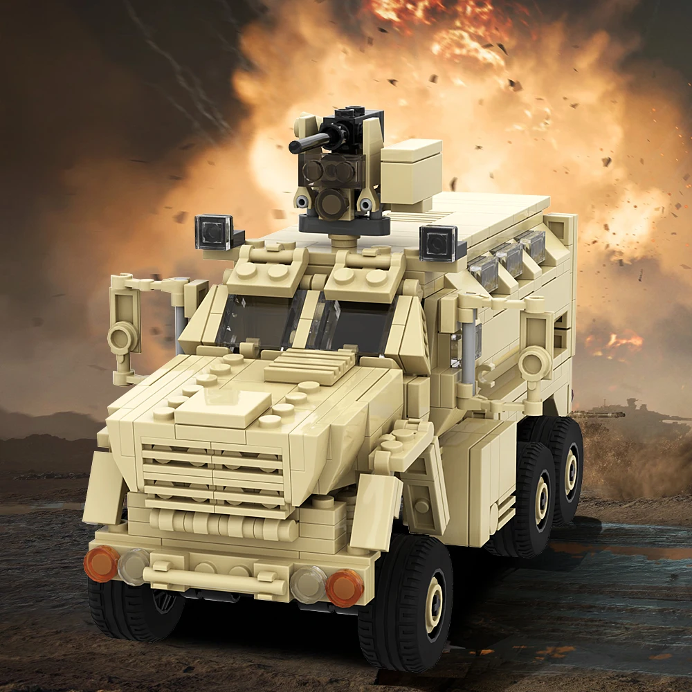 MOC BAE Systems Caiman w. CROWS Модель Строительные блоки Устойчивый военный светильник MRAP