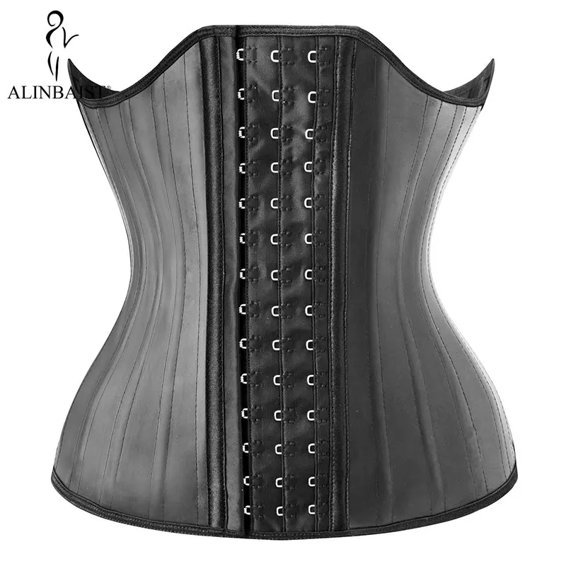 

Latex Waist Trainer for Women 25 Steel Bones Hooks Corset Slimming Belly Shapewear Body Shaper Modeling Strap Girdle Plus Size