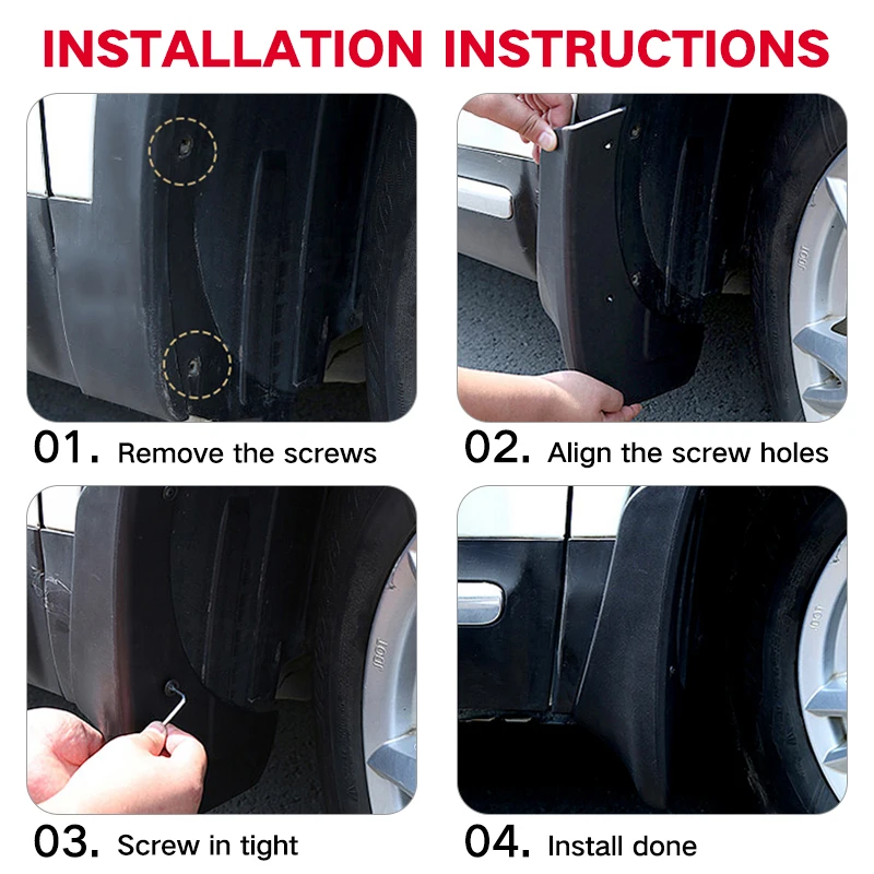 MudFlaps For Toyota Hiace 2012-2021 Mud Flap Splash Guard Mudguards Front Rear Fender Auto Styline Car Accessories images - 6