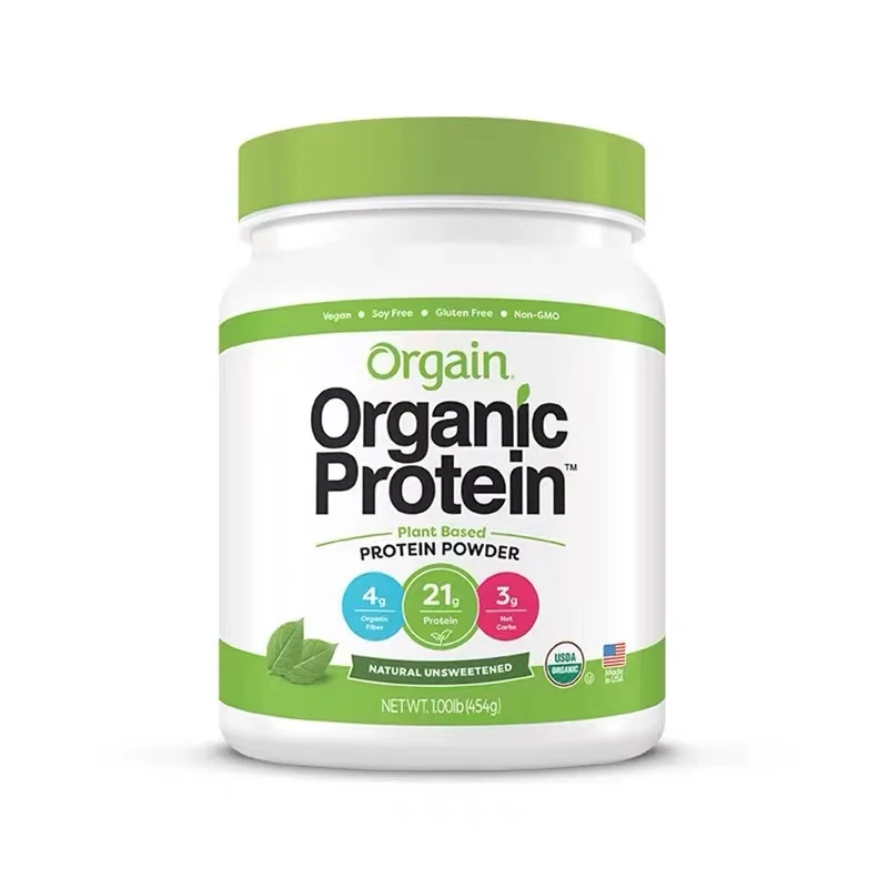 

Orgain plant protein + food powder, vanilla bean - vegetarian lactose free, sugar free, gluten free, non GMO, 2 pounds, 450 g