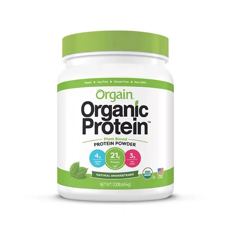 Orgain plant protein + food powder vanilla bean - vegetarian lactose free sugar gluten non GMO 2 pounds 450 g |