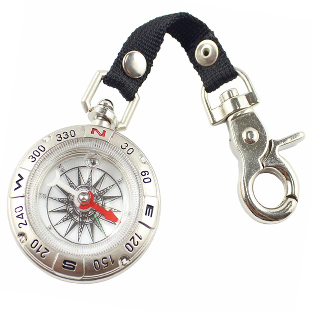 

1PC Outdoor Metal Compass With Lanyard Keychain Business Gift KeyChain Men Women Key Strap Waist Wallet KeyChains Keyrings