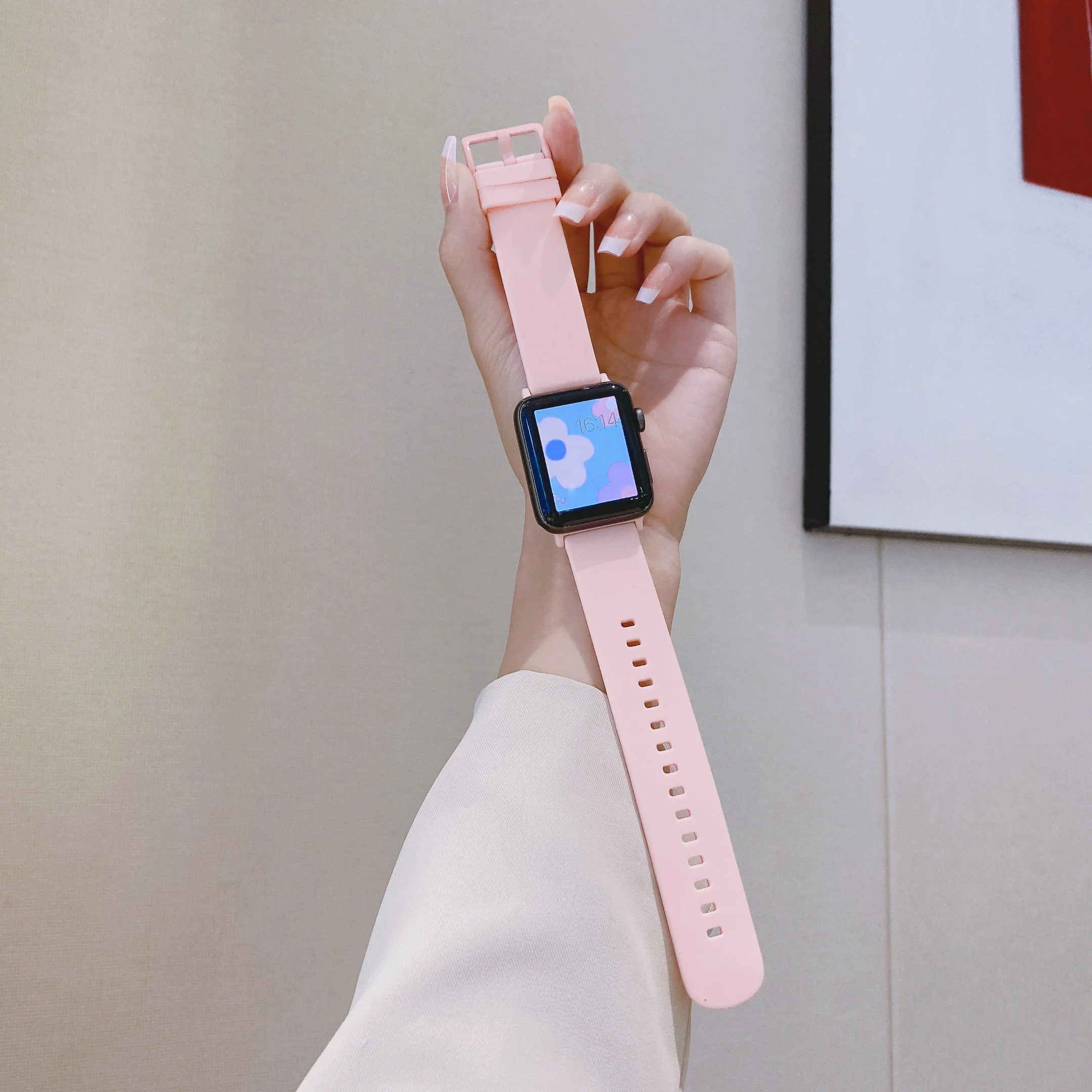 Candy Silicone Watch Band for Apple Watch Series SE 7 6 5 4 3 2 Sports Strap Rubber Watchband for Iwatch 45 40mm 44mm 38mm 42mm