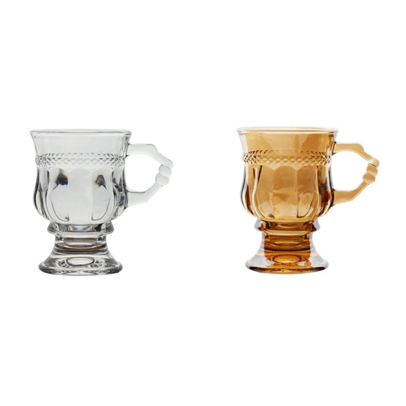 

2 PCS Graduation Wine Glasses Retro European Water Cups Teacups With Handles University Graduation Glass Party Supplies Cups