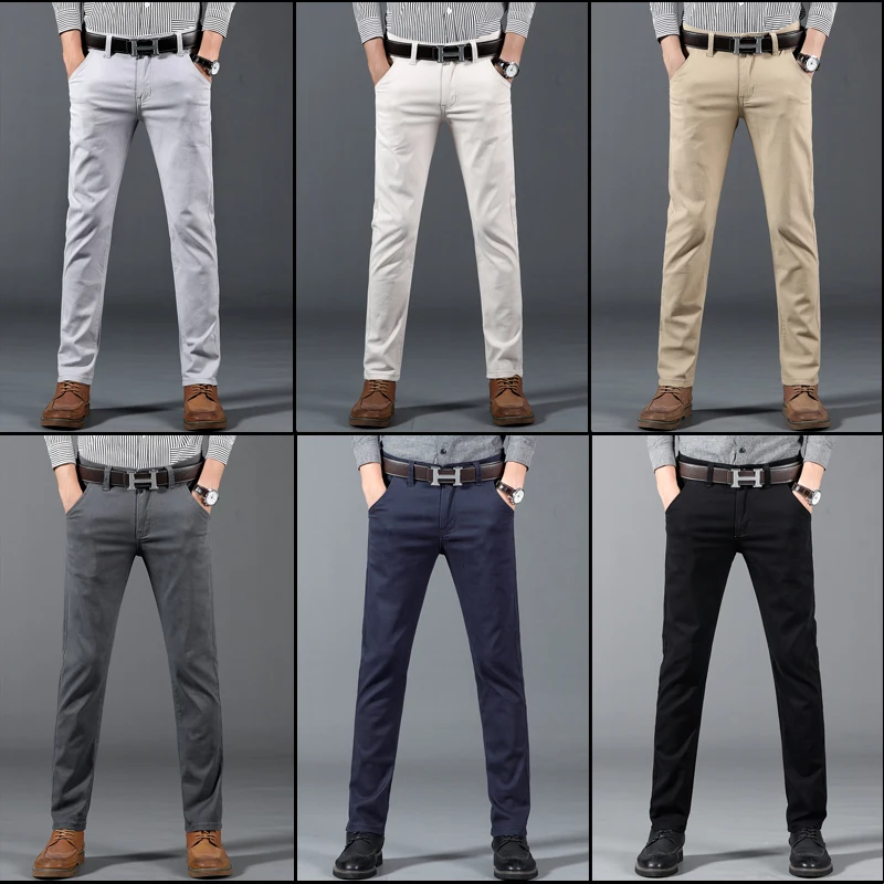 

Men Casual Pants Formal Social Streetwear Pencil Trouser For Men's Business Office Workers Wedding Straight Suit Pants Hot Sale