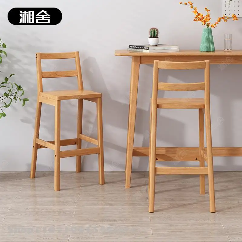 Скандинавский барный стол и стул из массива дерева домашняя спинка современный