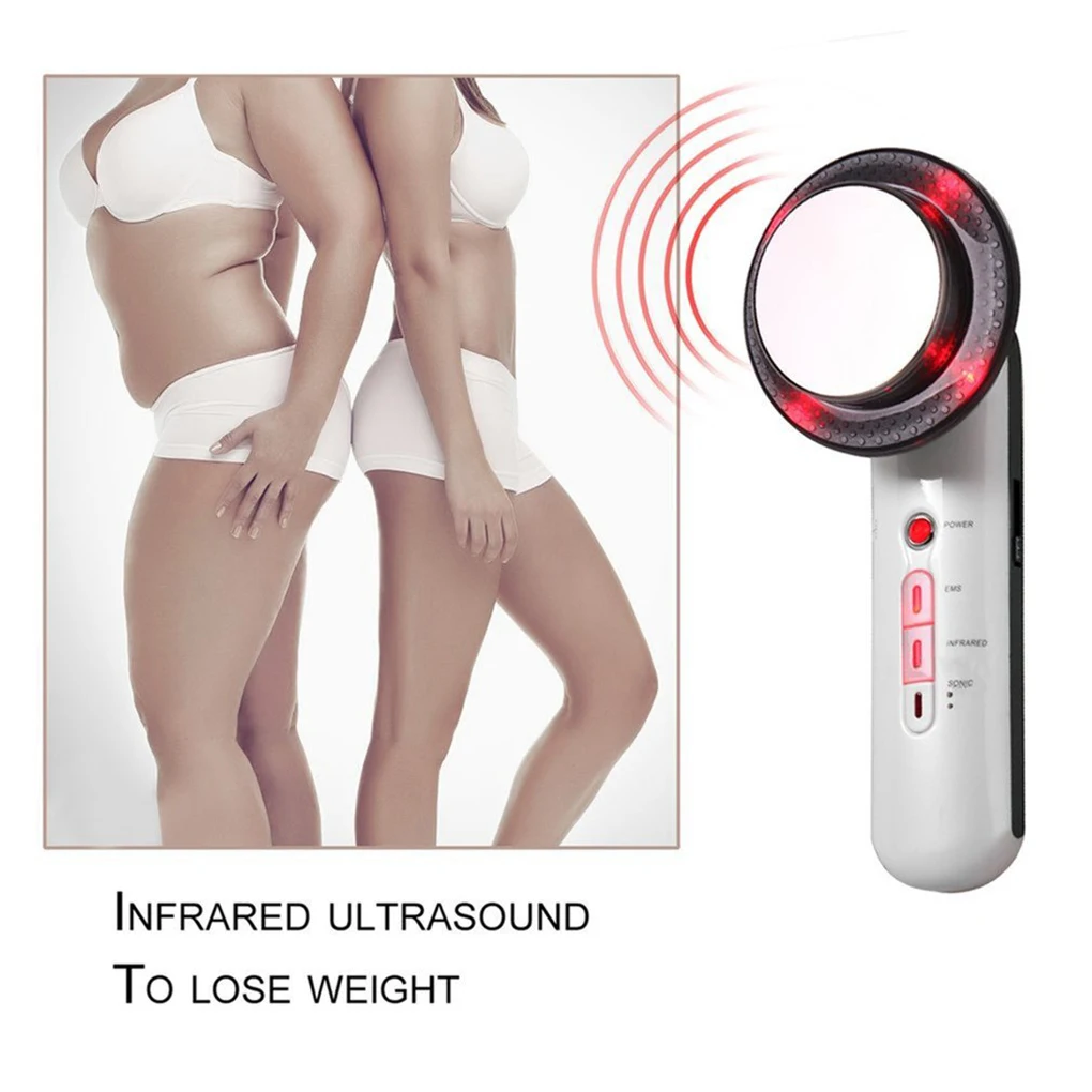 

3 in 1 Body Beauty Slimming Massager Ultrasound Micro Current EMS Infrared Heat Therapy Beauty Device Home Use UK Plug