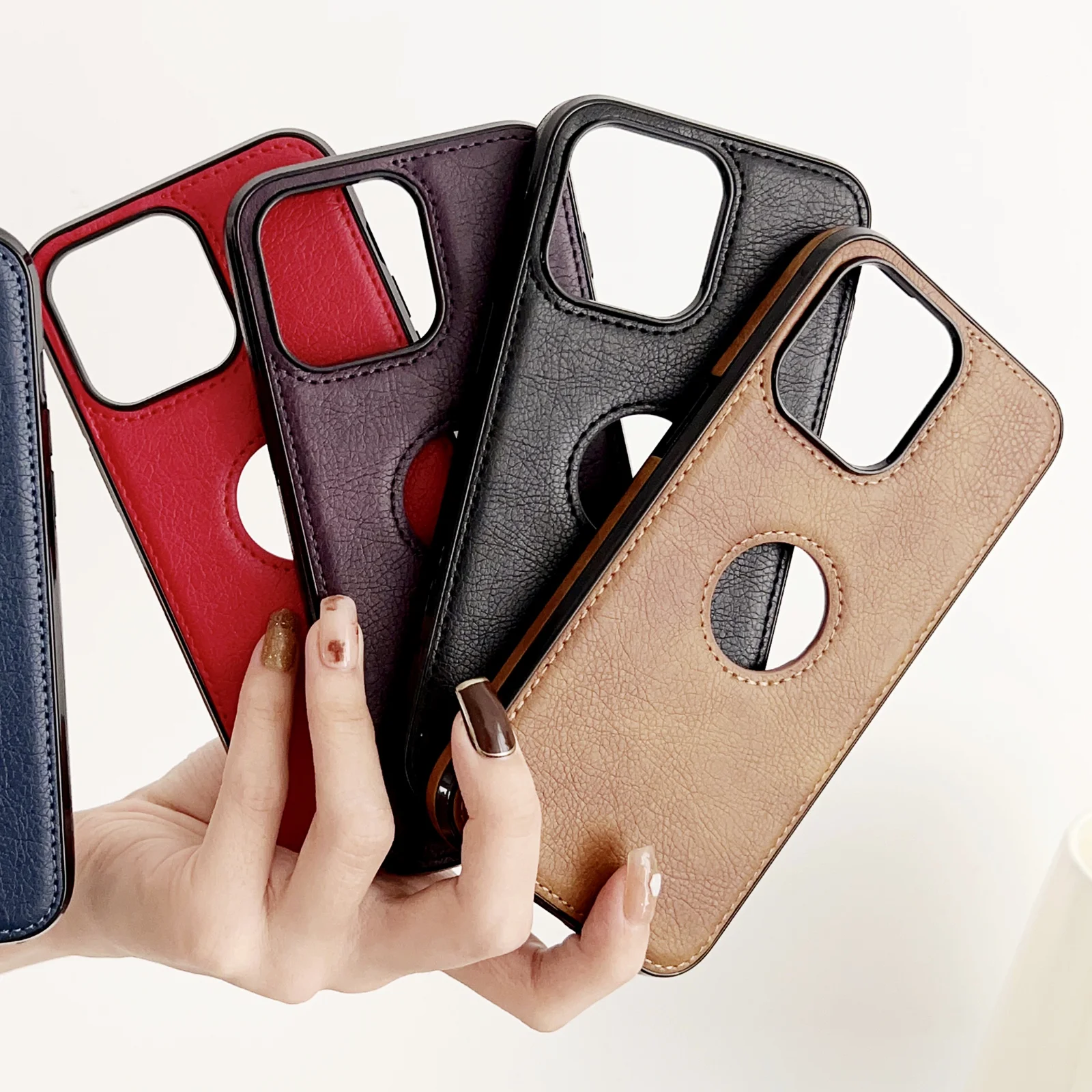 Ультратонкий кожаный чехол для телефона iPhone 14, 13, 12, 11 Pro Max ...