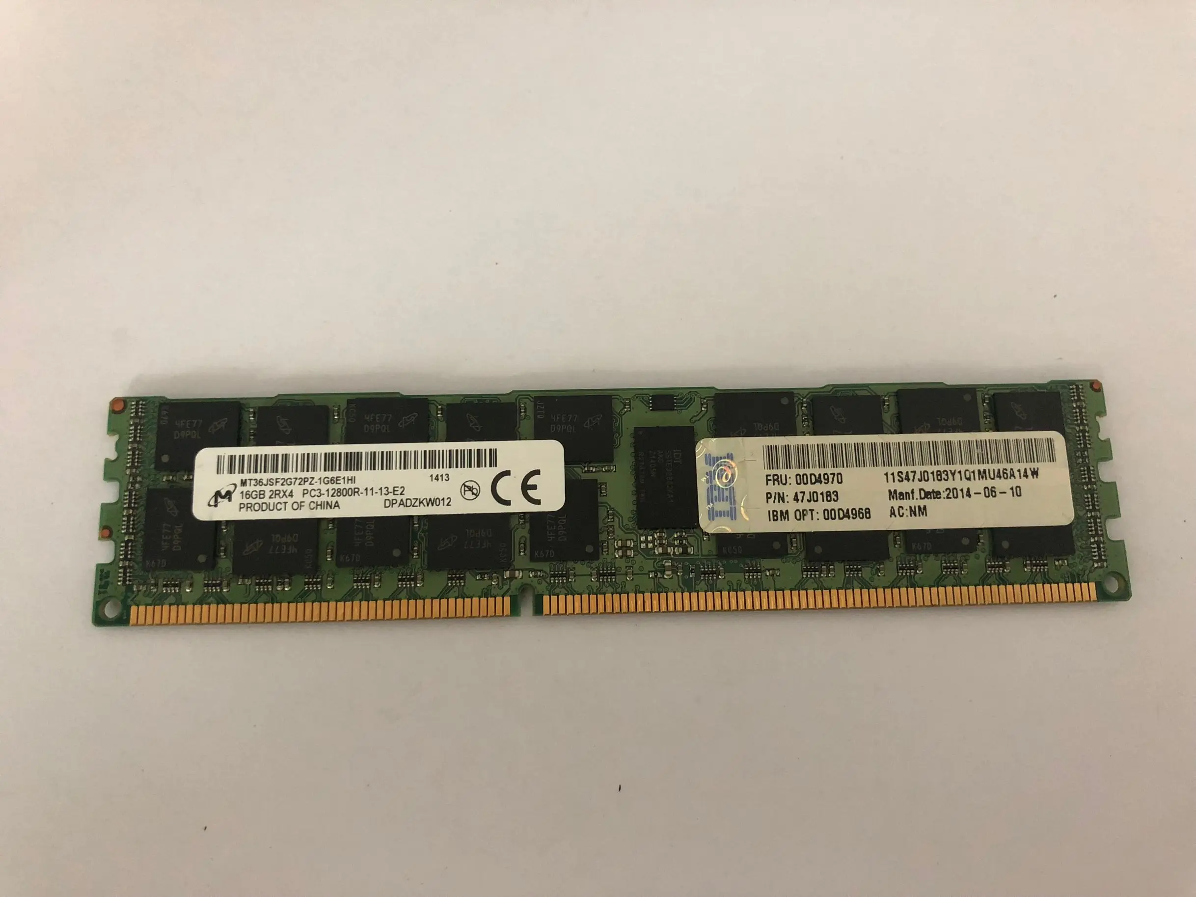 

RAM IBM 47J0183 00D4968 00D4970 Server Memory 16G DDR3 1600 ECC REG