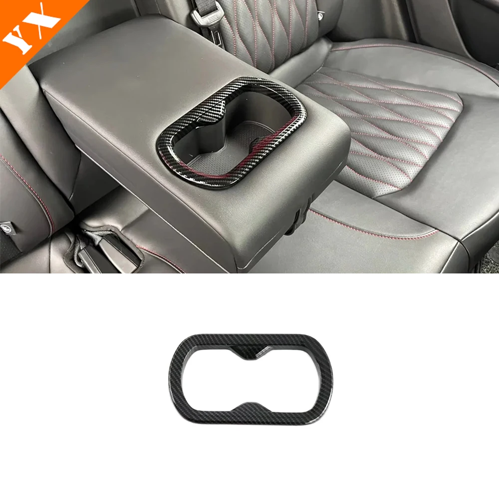 

Карбоновая отделка 2022-2024 для Changan CS55 Plus 2 gen, аксессуары, Автомобильный задний подлокотник, держатель для бутылки с водой, декоративная наклейка, крышка