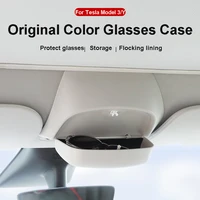 car glasses box for tesla model 3 y original car special design sunglasses sun visor clip card storage modification accessories